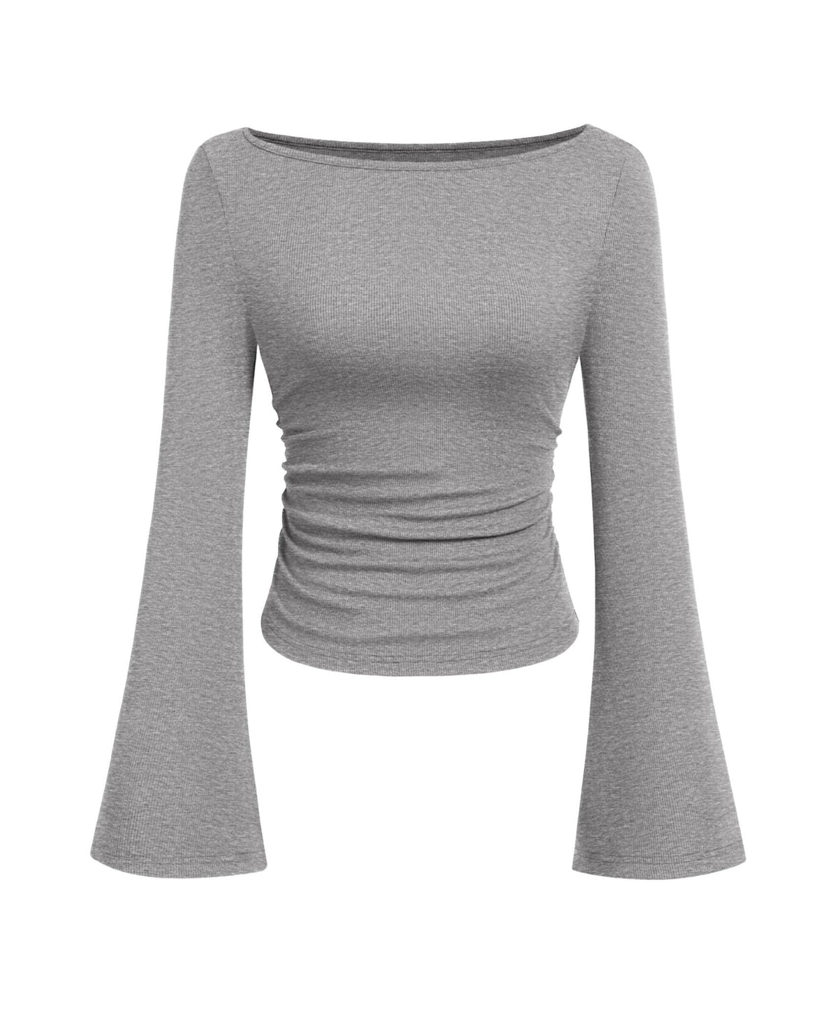 PRETTYGARDEN Womens Bell Long Sleeve Ribbed Knit Tops Jansha Store