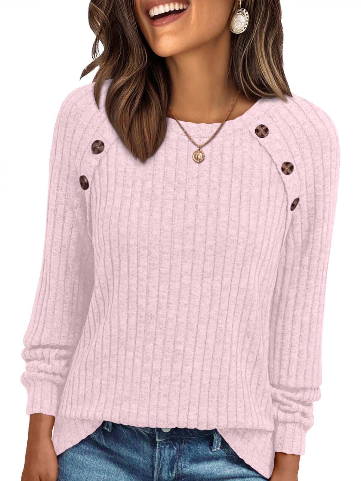 AUTOMET Womens Long Sleeve Shirts Fall Sweaters Business Casual Tops Blouse Jansha Store
