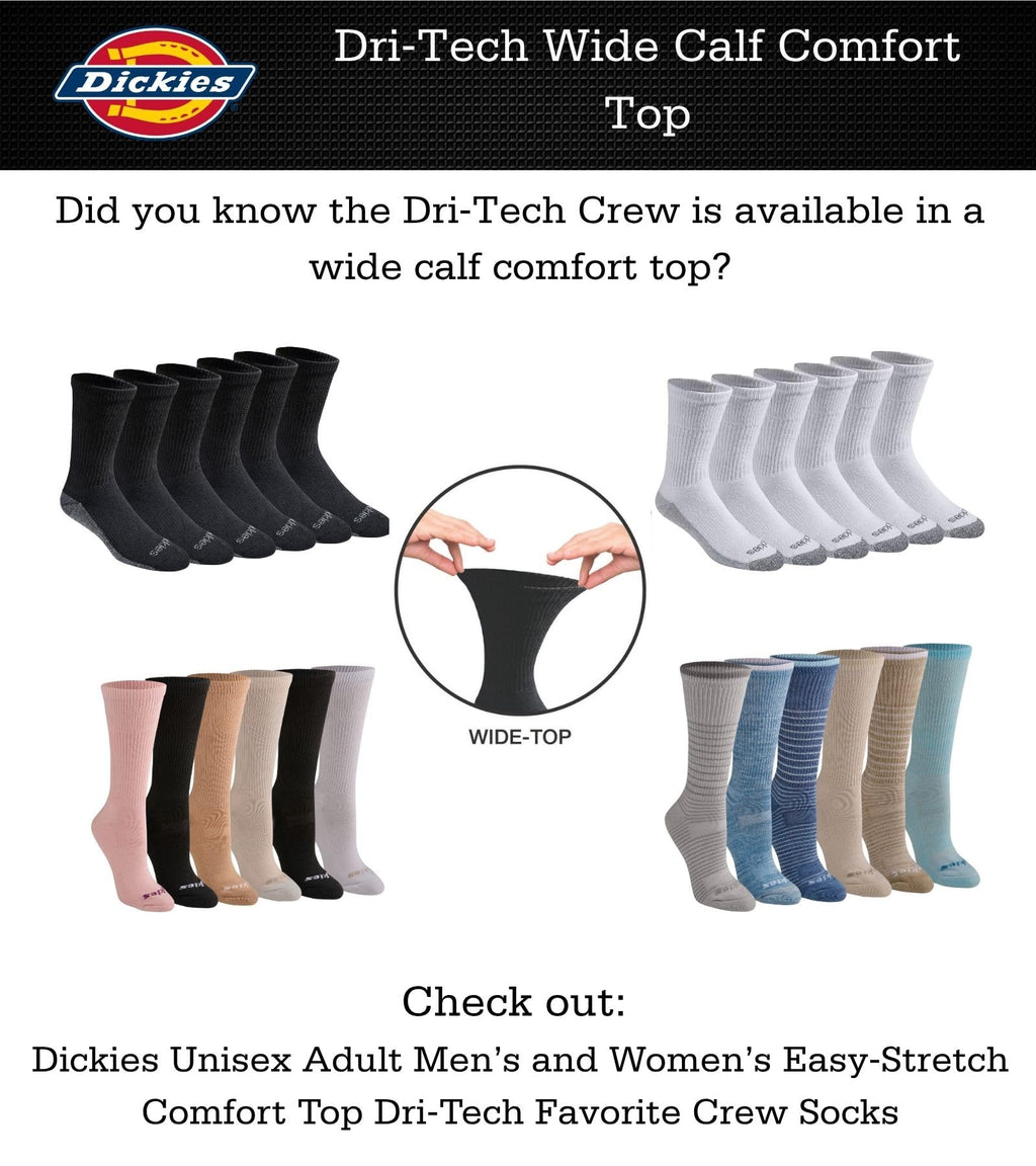 Dickies Men's Dri-tech Original Moisture Control Crew Socks, Available in M-xxl (6, 12, 18 Pairs) Jansha Store