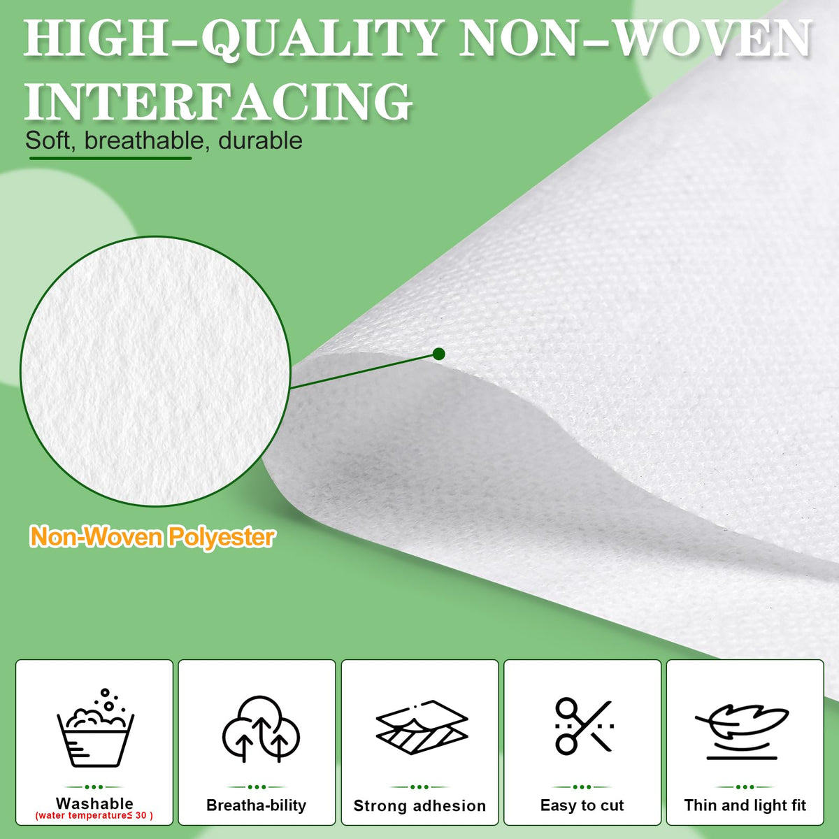 Medium Weight Interfacing Fabric for Sewing Iron On Fusible Interfacing Jansha Store