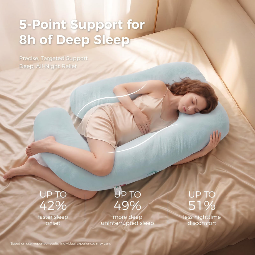 Momcozy Pregnancy Pillow for Sleeping - U Shaped Full Body Maternity Pillow Jansha Store