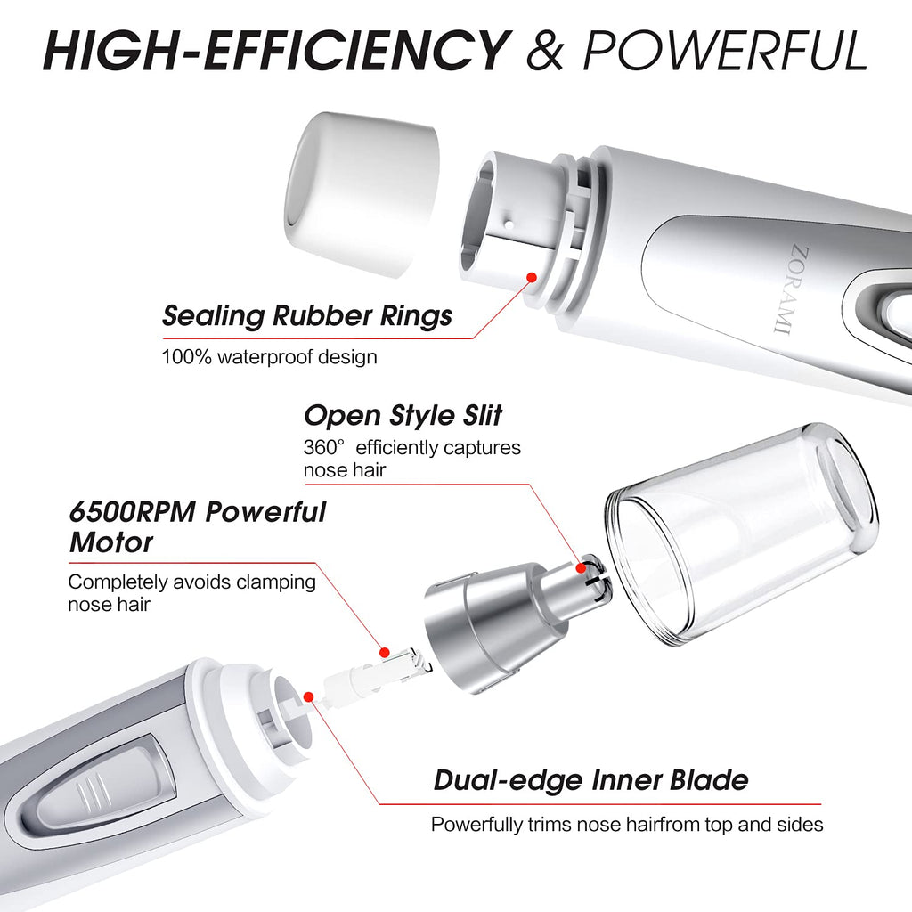 Ear and Nose Hair Trimmer Clipper - 2026 Professional Painless Eyebrow & Facial Hair Trimmer for Men Women,Battery-Operated Trimmer with IPX7 Waterproof,Dual Edge Blades for Easy Cleansing Black Jansha Store