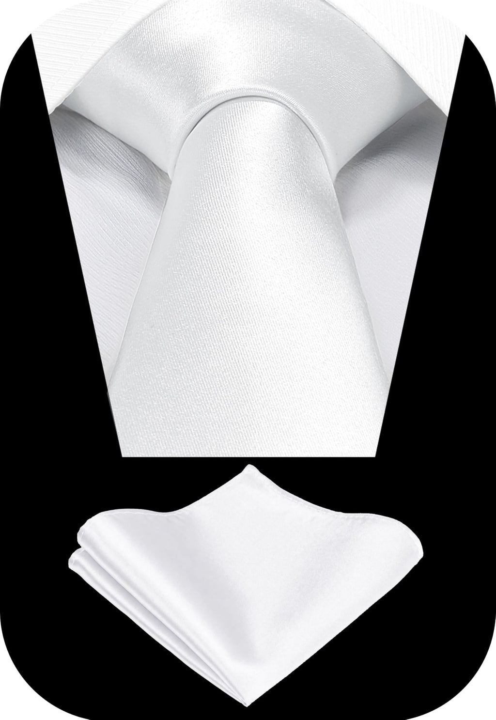 TIE G Solid Satin Woven dyed Color Formal Black Necktie and Pocket Square Sets in Gift Box Jansha Store