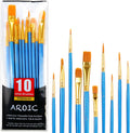 AROIC 10 Pcs Paint Brushes, Acrylic Oil Watercolor Painting Brush Set Jansha Store