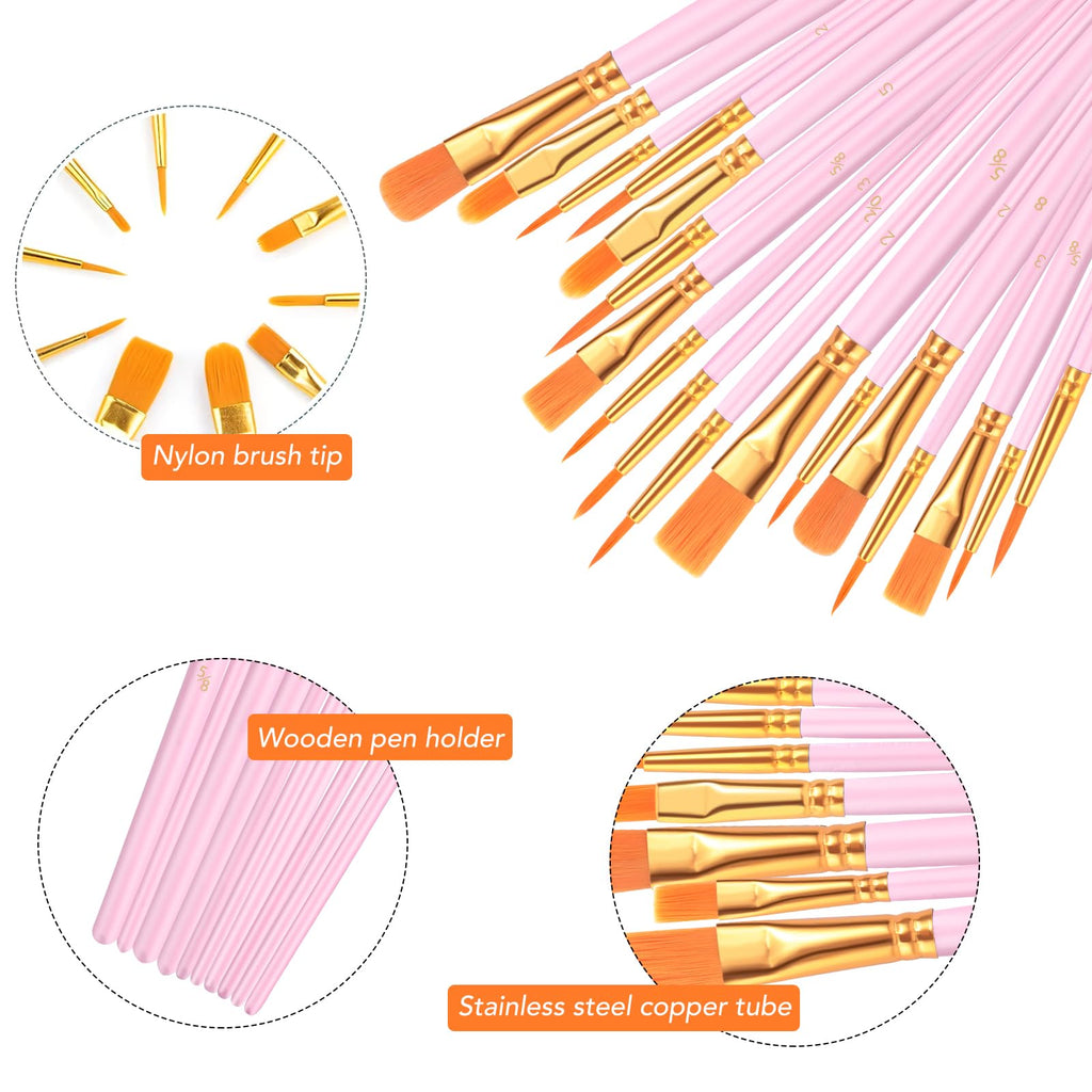 AROIC 10 Pcs Paint Brushes, Acrylic Oil Watercolor Painting Brush Set Jansha Store
