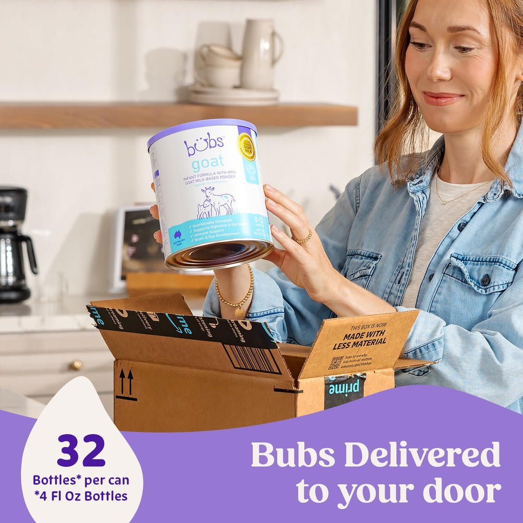 Bubs Whole Goat Milk Infant Formula for 0-12 Months, Non-GMO Milk, 20 oz Jansha Store