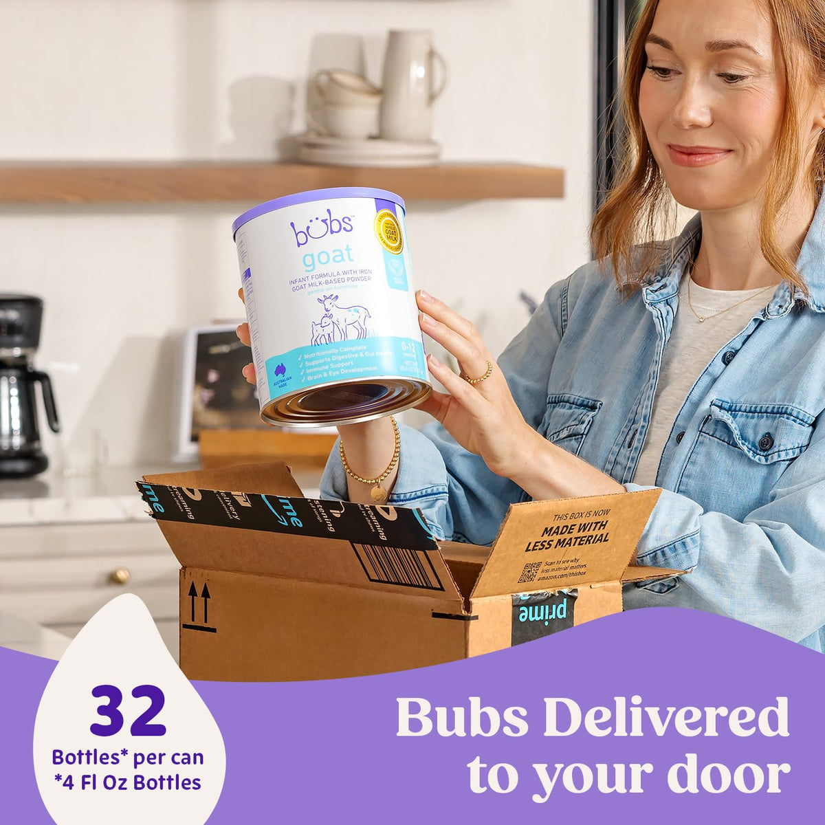 Bubs Whole Goat Milk Infant Formula for 0-12 Months, Non-GMO Milk, 20 oz Jansha Store