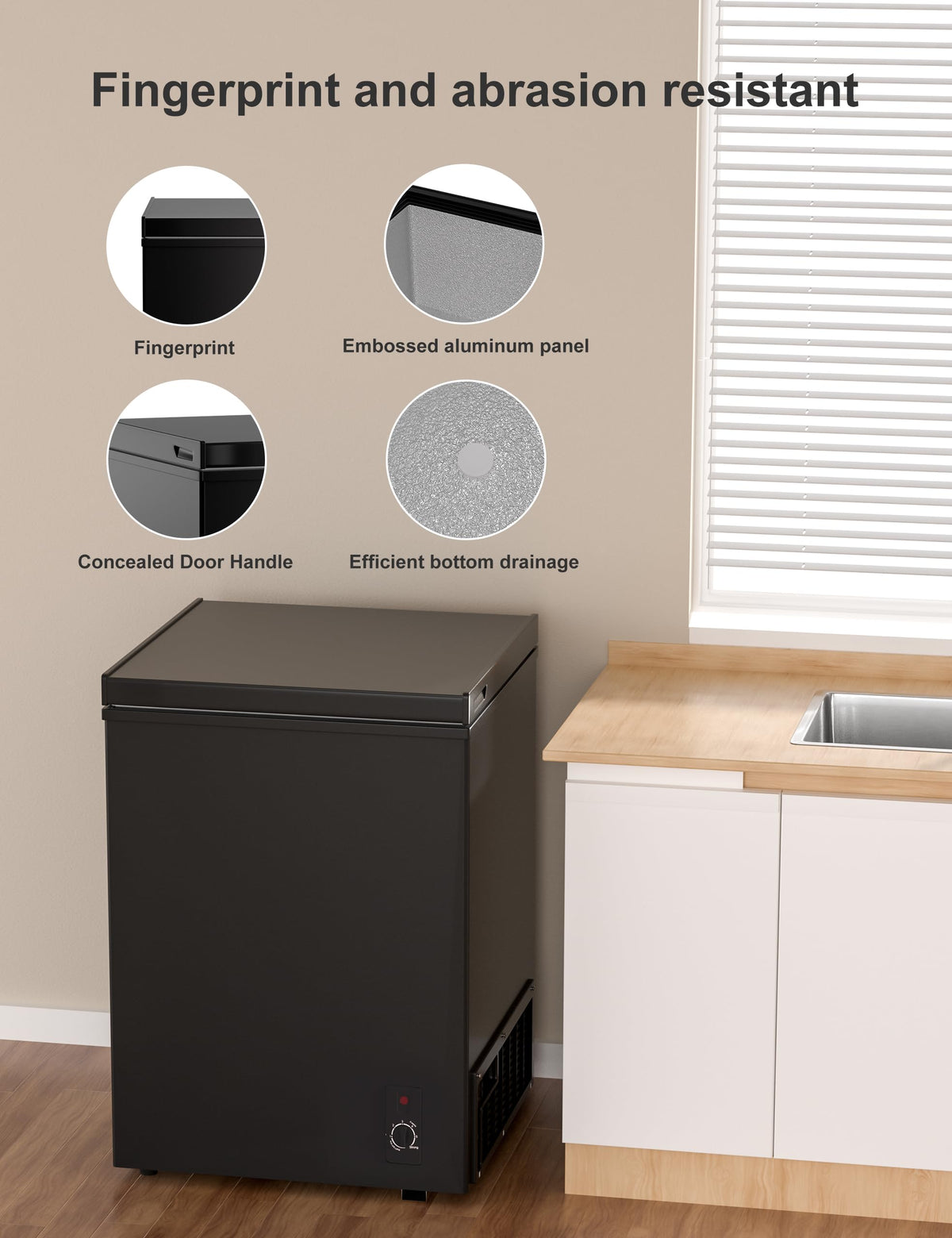 7.0 Cu Ft Chest Freezer - Energy Saving Quiet Top Open Door Mini Freezer Adjustable 6 Thermostat - Compact Small Deep Freezer w/Removable Basket and Defrost Water Drain for Home/Apartment/Garage Jansha Store