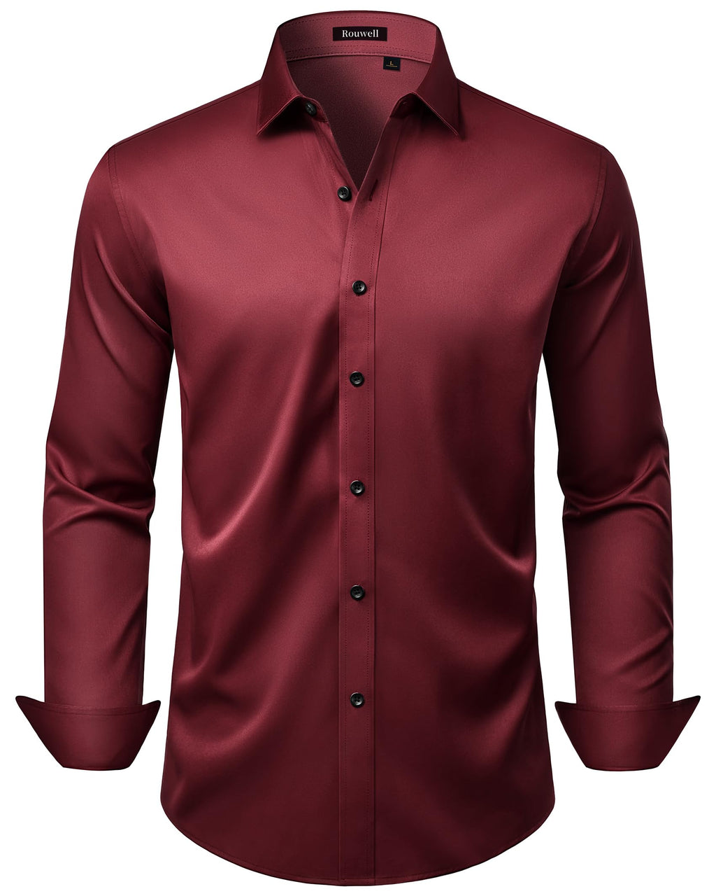 Mens Wrinkle Free Dress Shirts Regular Fit Business Button Down Shirt Formal Long Sleeve Wedding Stretch Shirts Jansha Store