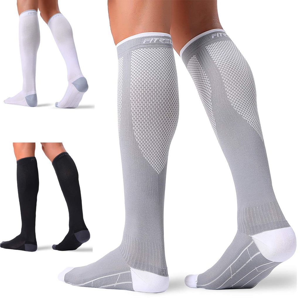 FITRELL 3 Pairs Compression Socks for Women and Men 20-30mmHg-Circulation Support Socks Jansha Store