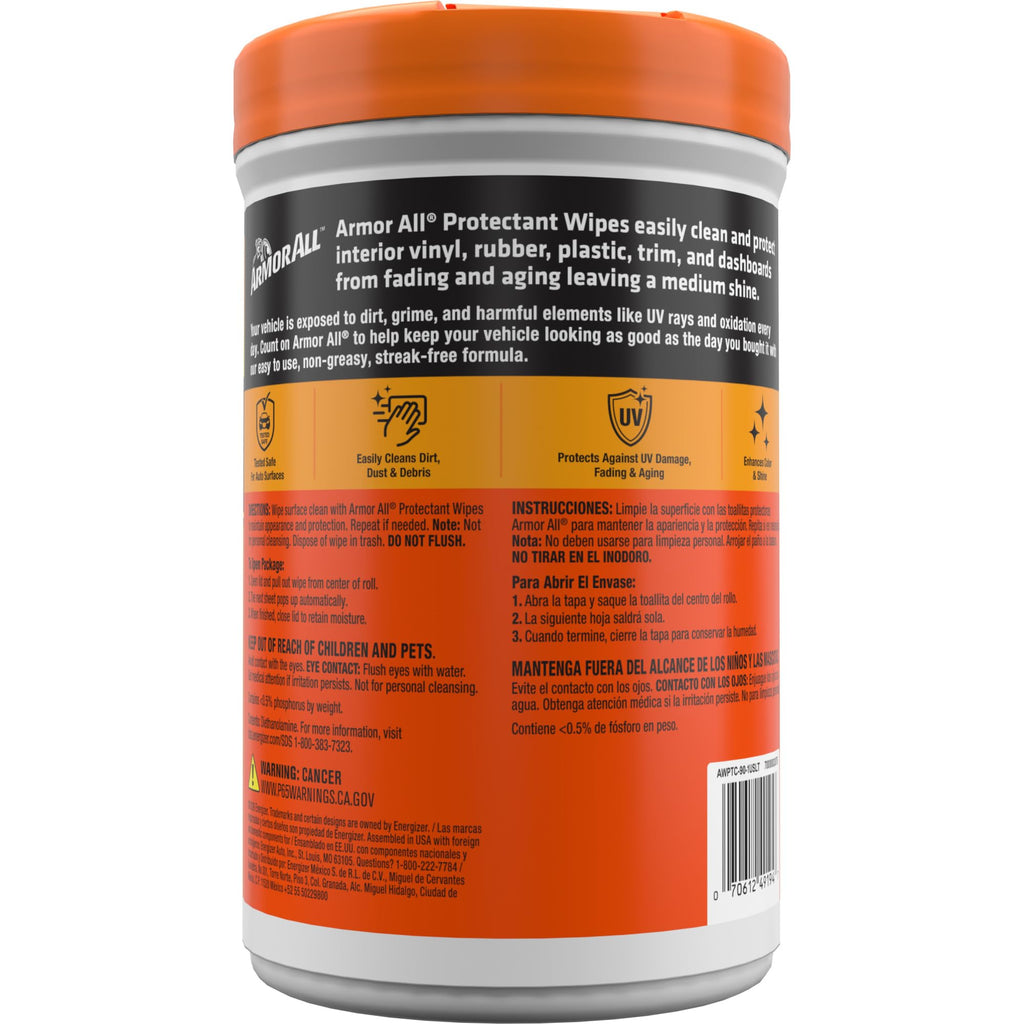 Armor All Car Cleaning Wipes, 90 Ct - Interior, Protectant & Glass Wipes Jansha Store