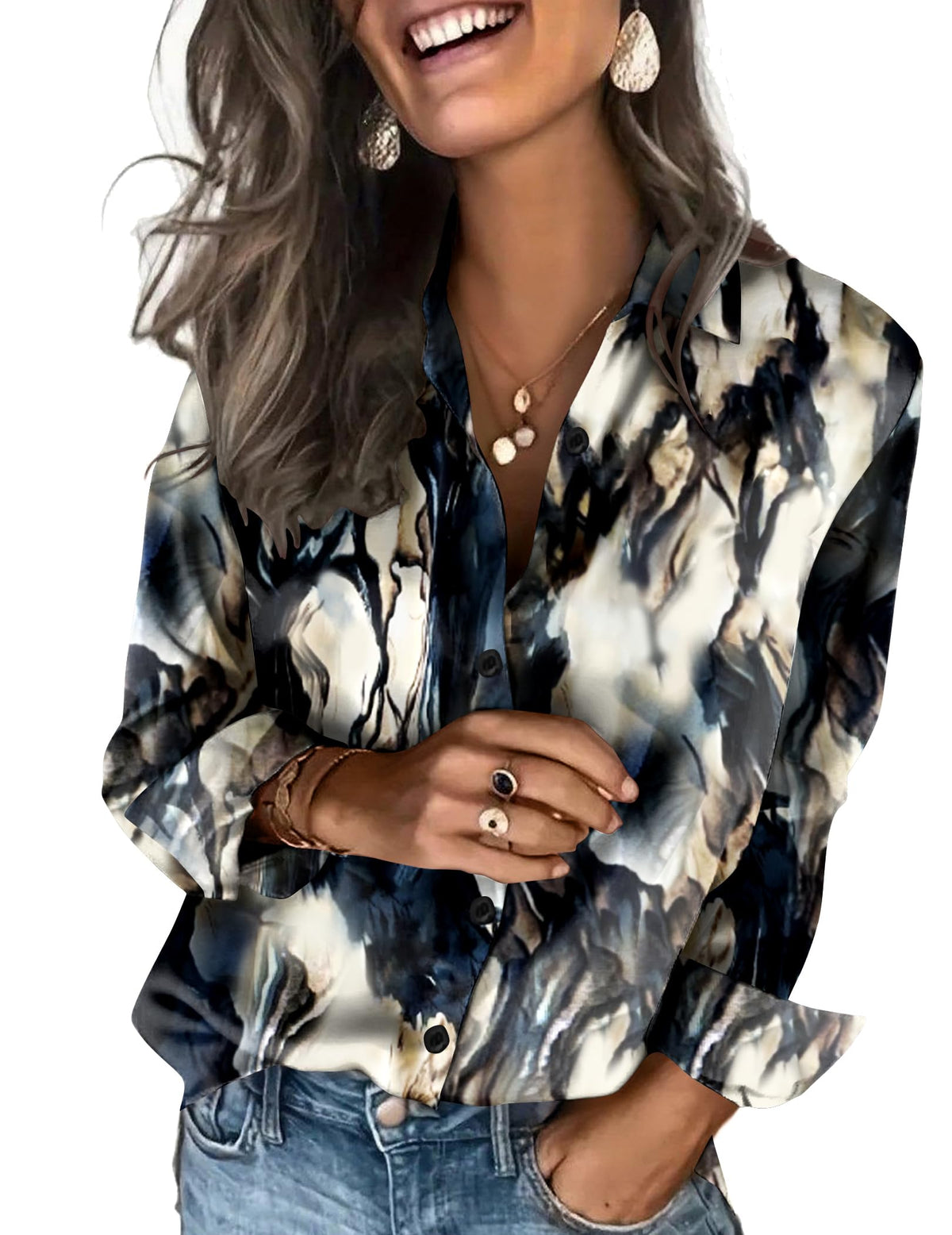 Zeagoo Satin Blouses for Women Silk Button Down Shirts Long Sleeve Tops Jansha Store