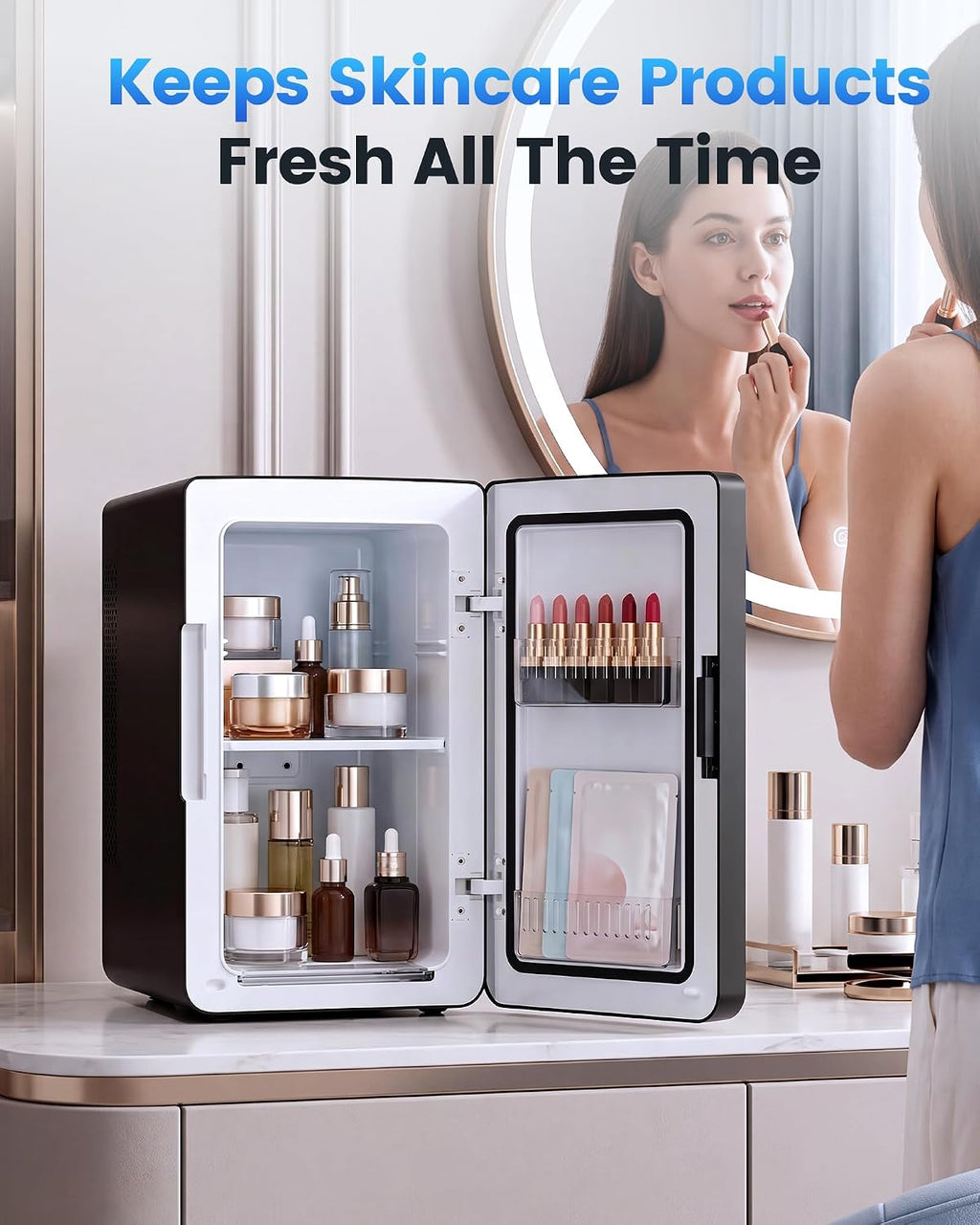 Electactic Mini Fridge, 6L/8Can Portable Small Refrigerator for Bedroom Jansha Store