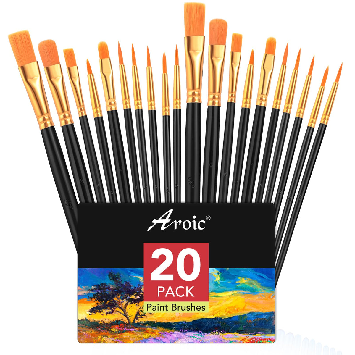 AROIC 10 Pcs Paint Brushes, Acrylic Oil Watercolor Painting Brush Set Jansha Store