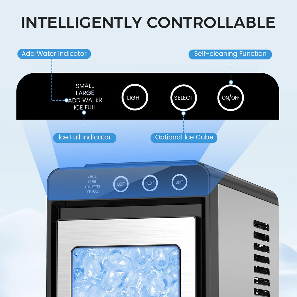 COWSAR Nugget Countertop Ice Maker, Automatic Ice Dispenser, 33 lbs/Day Chewable Pellet Ice Machine with Self-Cleaning & Measured Dispensing, Portable Ice Maker for Home, Kitchen, Office Jansha Store