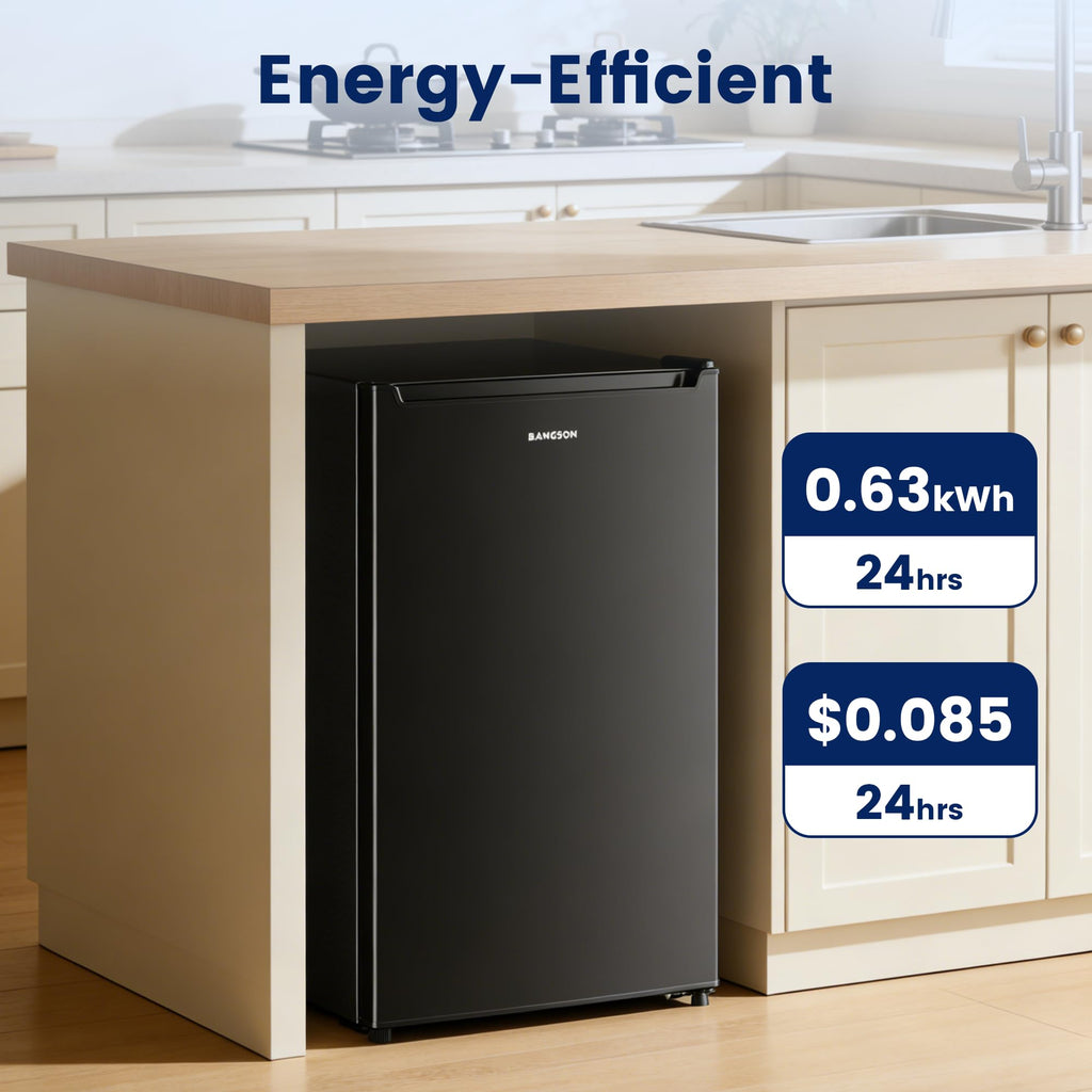 BANGSON 1.1 Cu.ft Upright Mini Freezer for Dorms Apartment, Silver Jansha Store