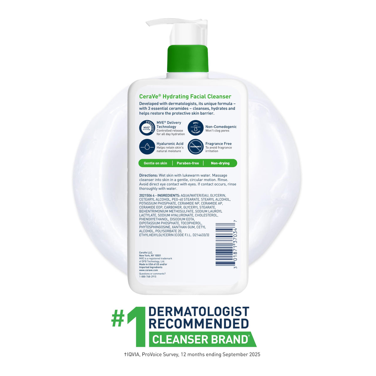 CeraVe Hydrating Cleanser with Hyaluronic Acid, Gentle Face Cleanser,16oz Jansha Store