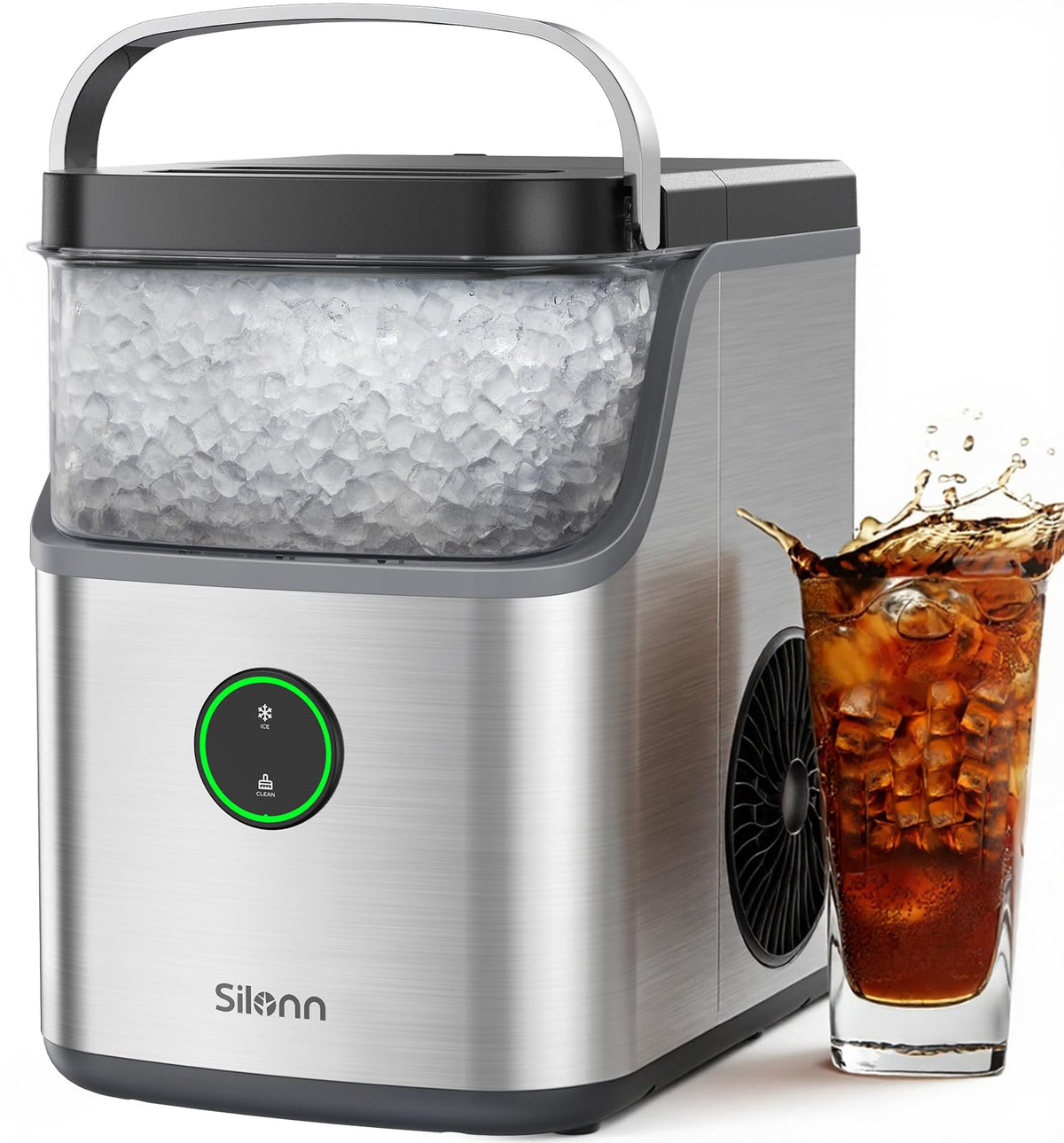 Silonn Nugget Ice Maker, Smart Countertop Ice Machine with APP & Voice Control, Self-Cleaning, 44lbs/24H Soft Chewable Sonic Ice, 3L Tank, for Home Kitchen & Party Jansha Store