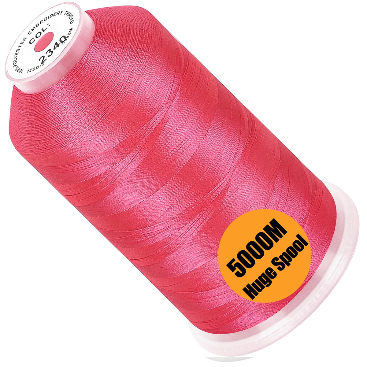 New brothread 5000M Huge Spool Embroidery Machine Thread - White Jansha Store