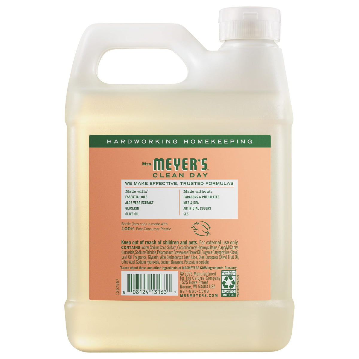 MRS. MEYER'S CLEAN DAY Hand Soap Refill, Lemon Verbena Scent, 33 Fl Oz Bottle Jansha Store