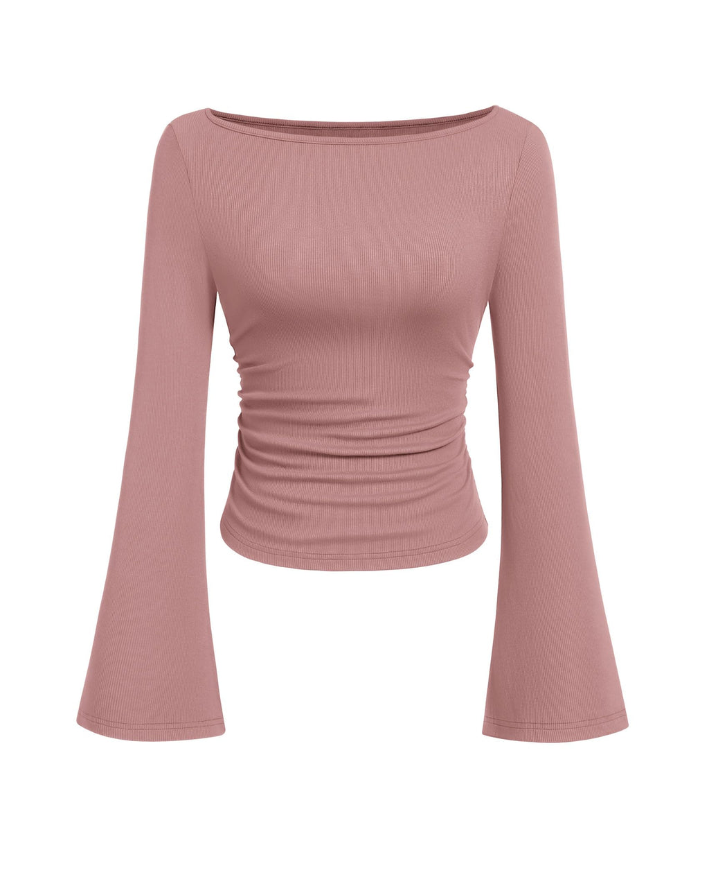 PRETTYGARDEN Womens Bell Long Sleeve Ribbed Knit Tops Jansha Store