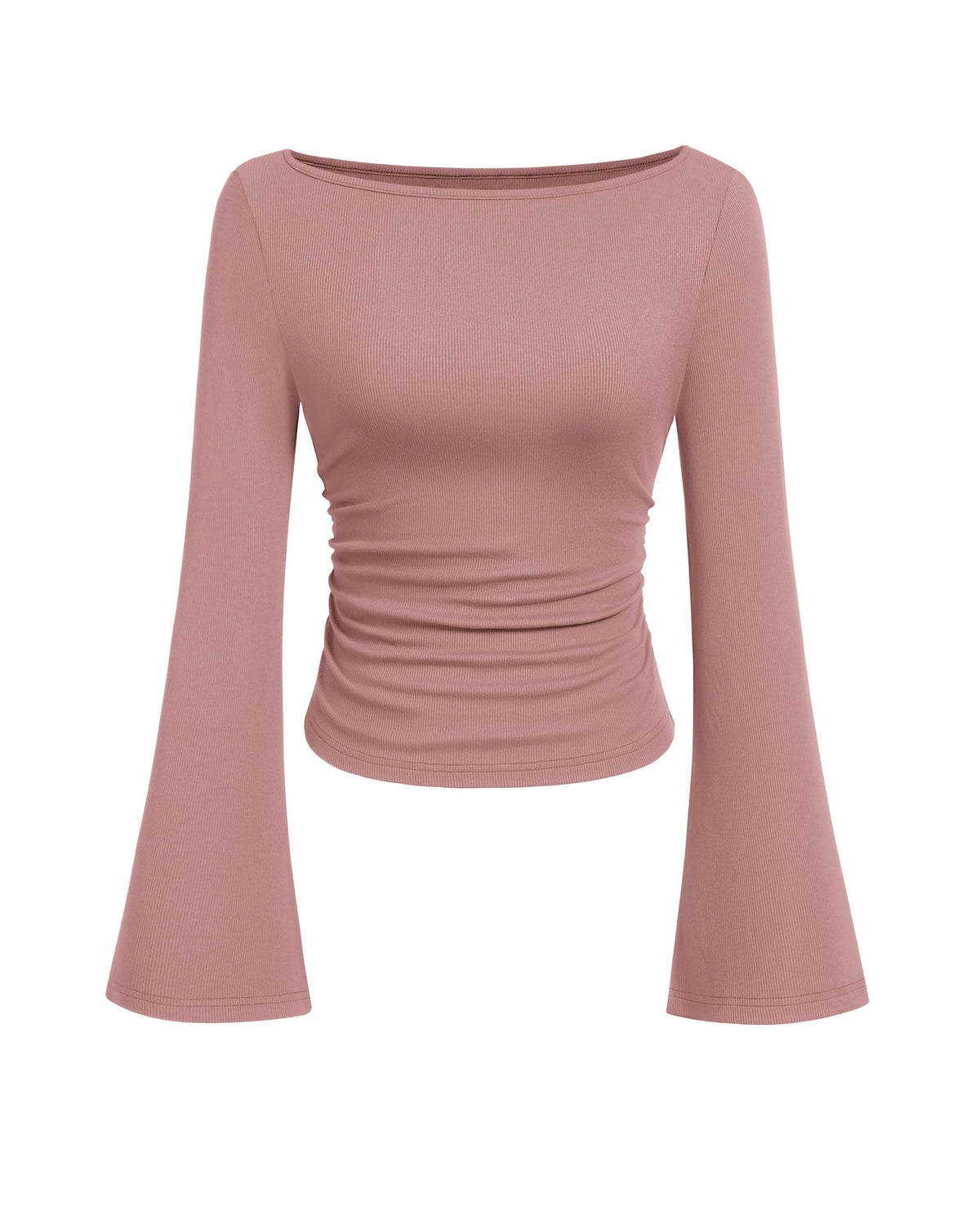 PRETTYGARDEN Womens Bell Long Sleeve Ribbed Knit Tops Jansha Store