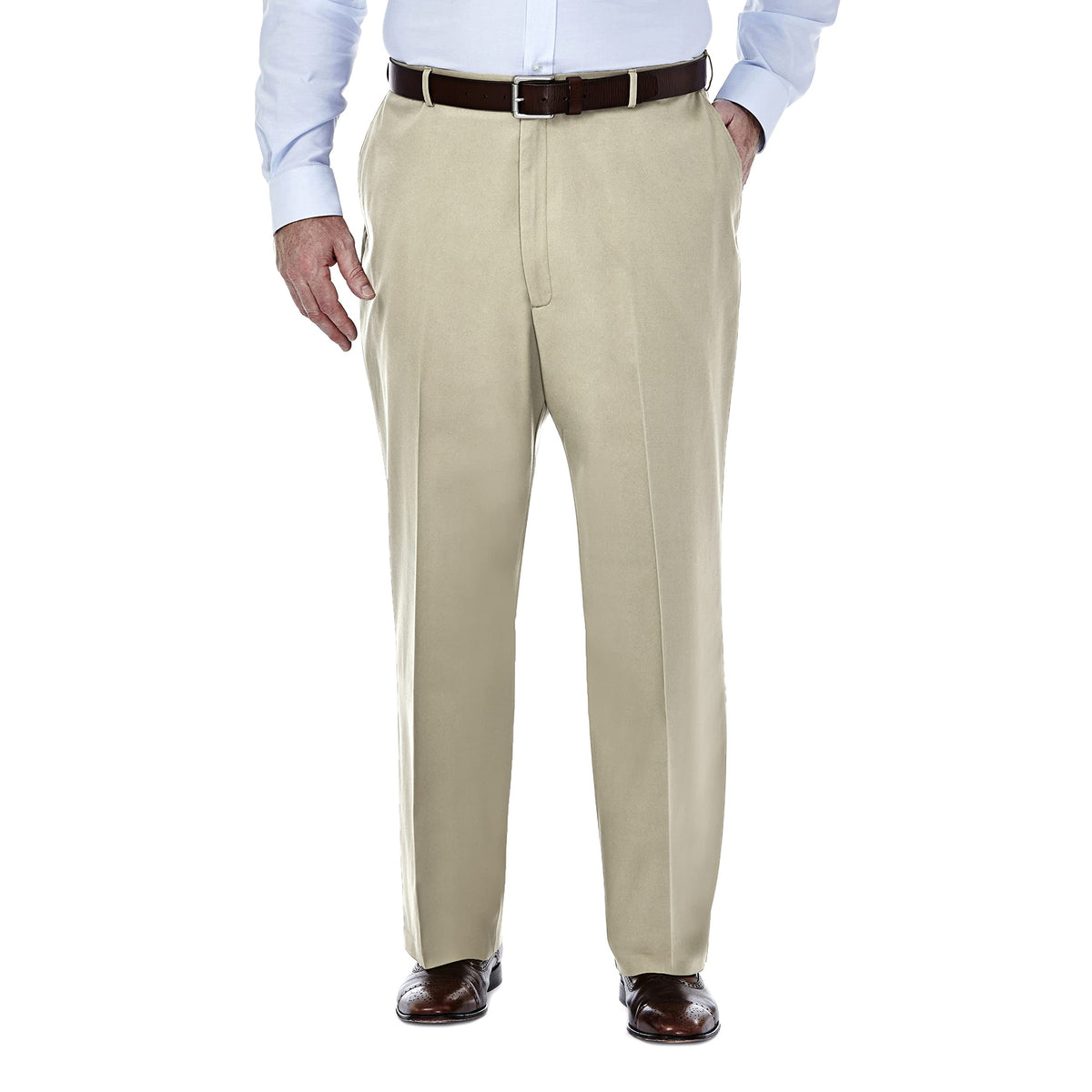 Haggar Men's Classic Fit Premium No Iron Khaki Pant Jansha Store