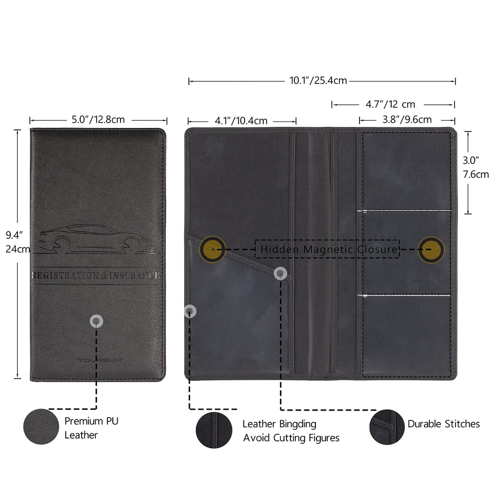 TOURSUIT Car Registration and Insurance Card Holder, Marble Black Jansha Store