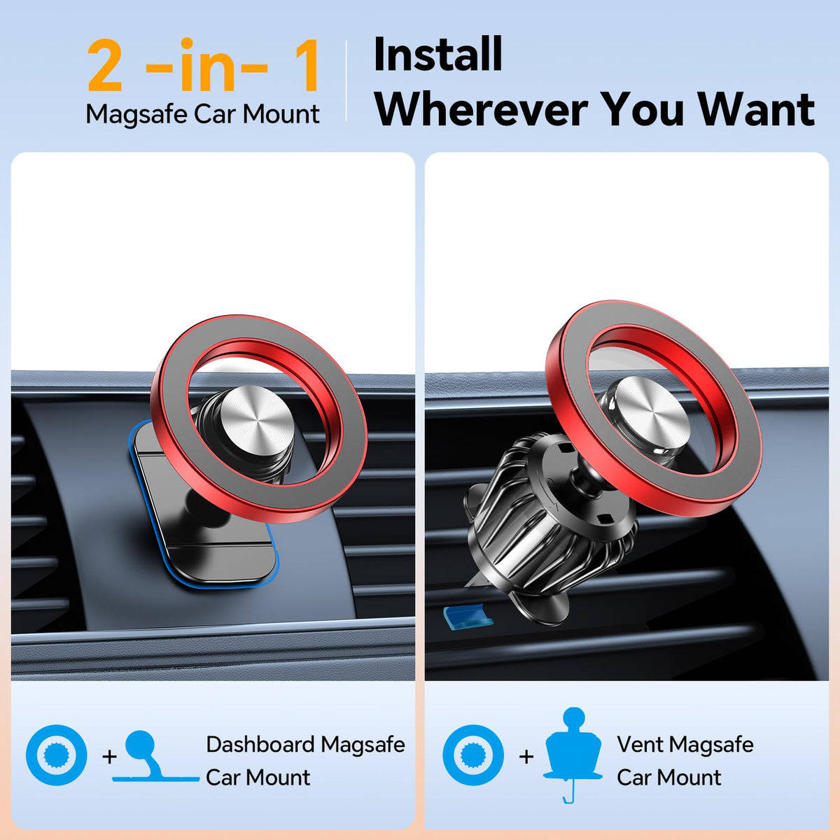 Kaistyle for Magsafe Car Mount【Strong Magnet】 Magnetic Phone Holder for Car Phone Holder Mount Dash Mounted Holders Phone Holders for Your Car Accessories for Women Men for iPhone 18 Pro Max 17 16 15 Jansha Store