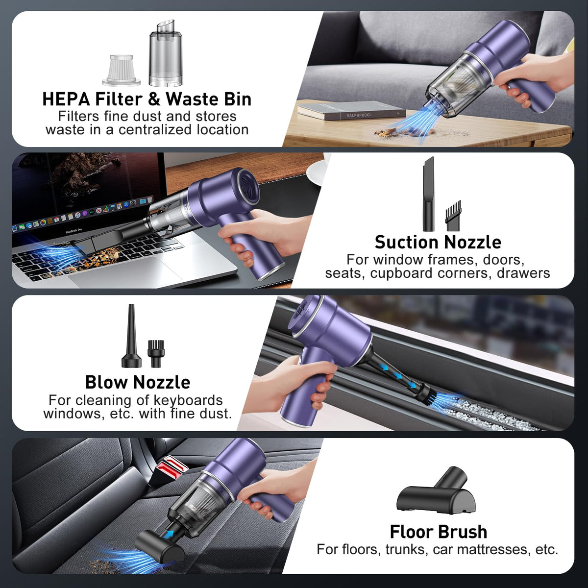 KMM Handheld Car Vacuum Cleaner, Hand Held Vacuum & Air Duster Jansha Store
