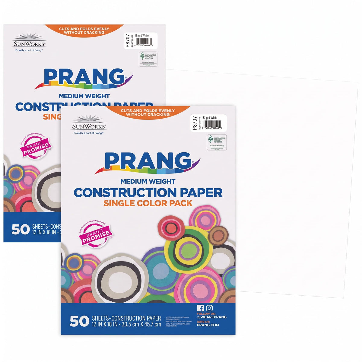 Prang (Formerly SunWorks) Construction Paper, 10 Assorted Colors, 12" x 18", 50 Sheets Jansha Store