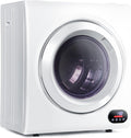 Euhomy Compact Laundry Dryer, 3.5 cu ft Front Load Stainless Steel Clothes Dryers With Exhaust Pipe, 1500W, LCD Control Panel Four-Function Portable Dryer For Apartments, Home, Dorm, White Jansha Store