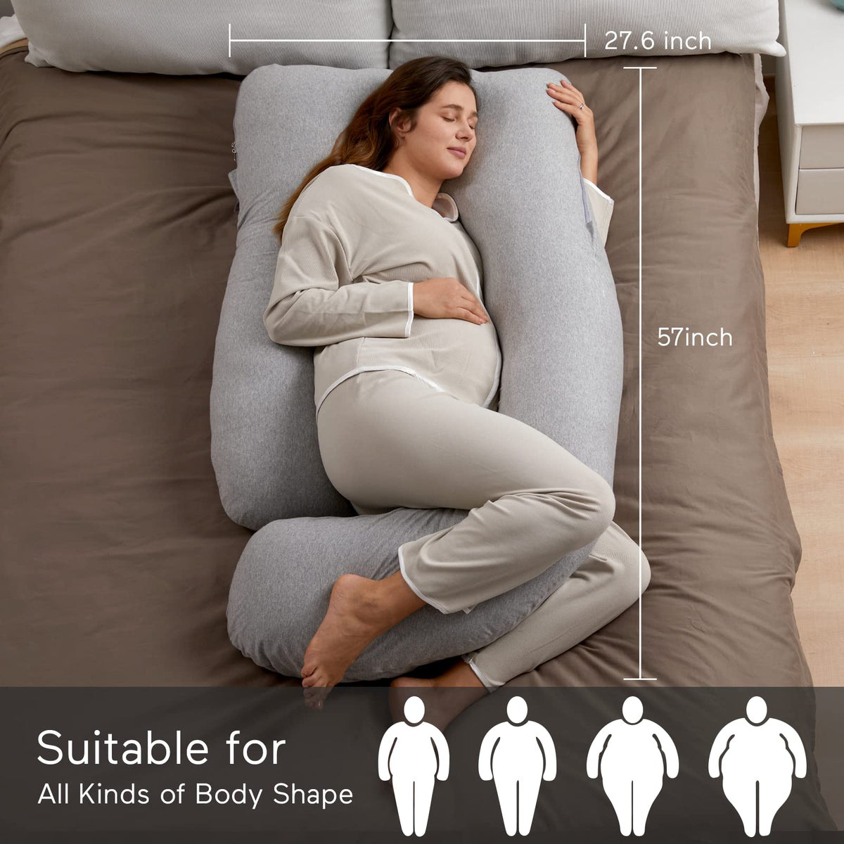 Momcozy Pregnancy Pillow for Sleeping - U Shaped Full Body Maternity Pillow Jansha Store