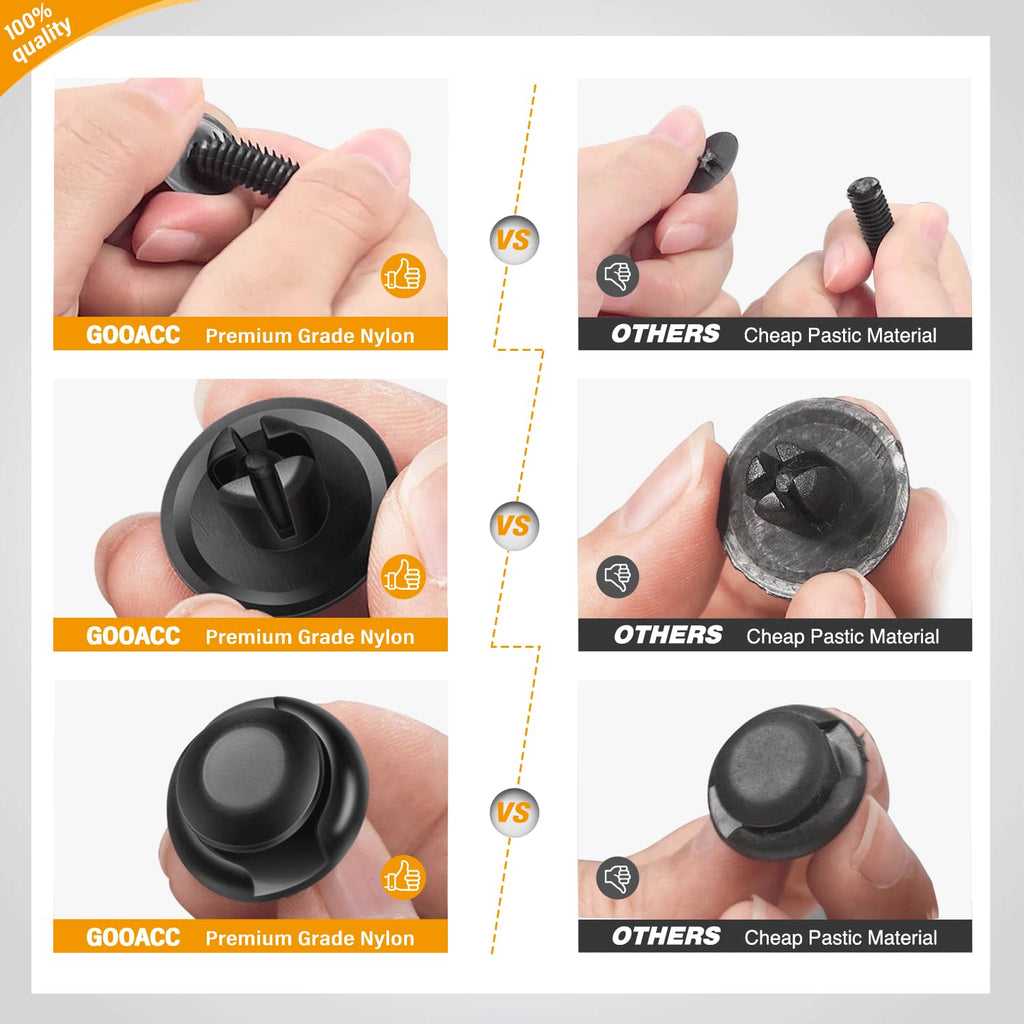 GOOACC 240PCS Bumper Retainer Clips Car Plastic Rivets Fasteners Push Retainer Kit 12 Popular Sizes Auto Push Pin Rivets Set -Door Trim Panel Fender Clips for GM Ford Toyota Honda Chrysler Jansha Store