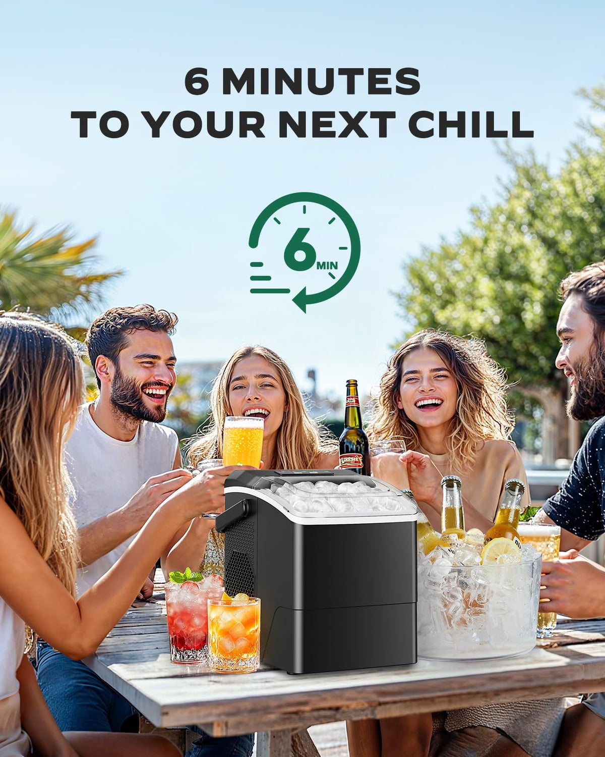 Silonn Ice Maker Countertop, 9 Cubes Ready in 6 Mins, 26lbs in 24Hrs, Self-Cleaning Ice Machine with Ice Scoop and Basket, 2 Sizes of Bullet Ice for Home Kitchen Office Bar Party Jansha Store