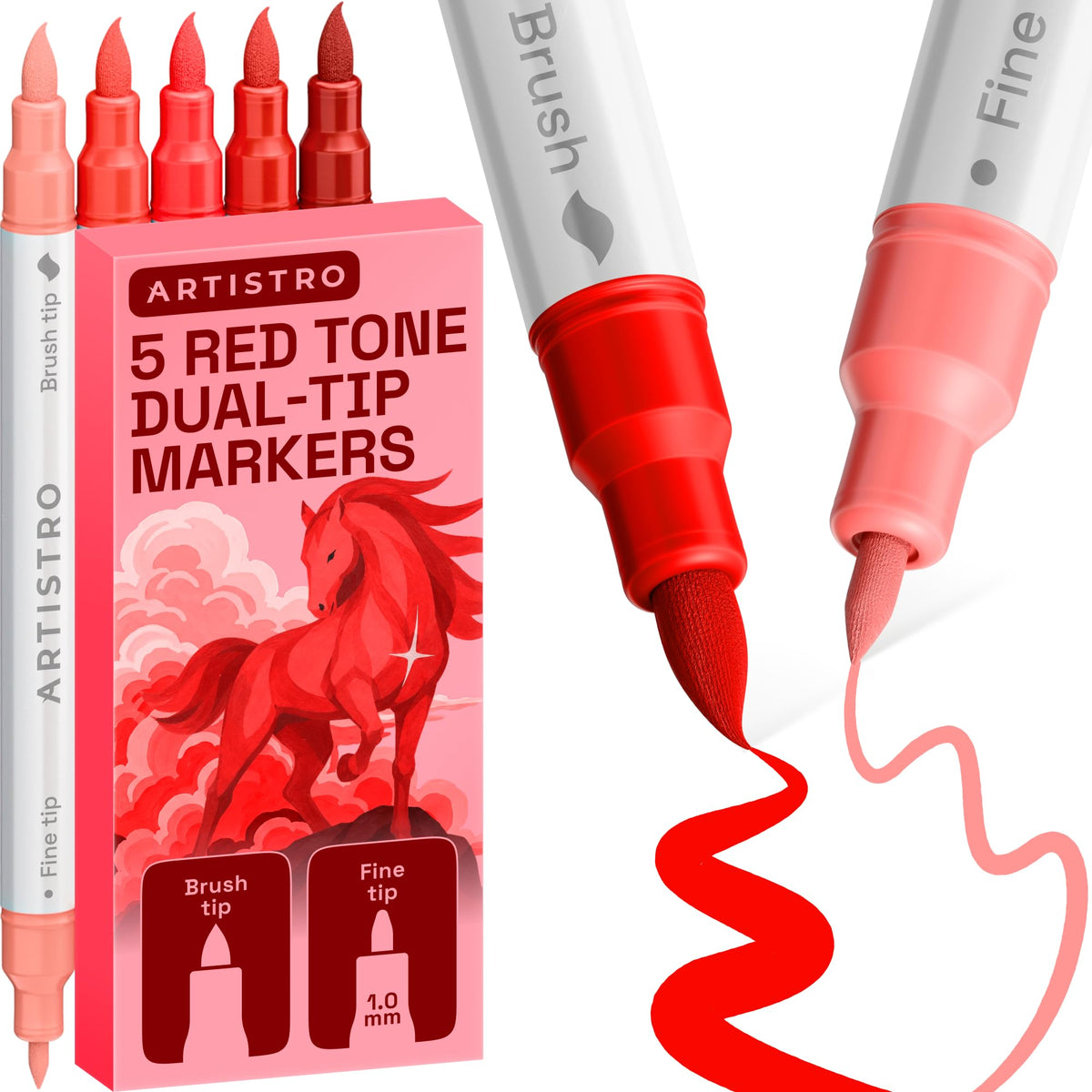 ARTISTRO 36 Multicolor Dual-Tip Acrylic Paint Marker Pens for Drawing Jansha Store