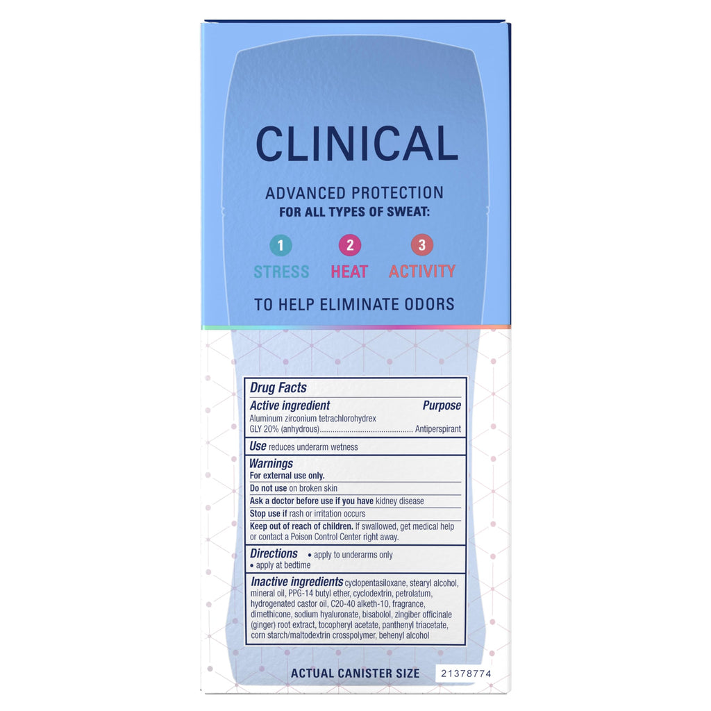 Secret Clinical Strength 100HR Sweat & Odor, Invisible Solid Antiperspirant Deodorant for Women, 3X Stress Protection with Hyaluronic Acid, PH Balanced, Clean Lavender Scent, 2.6 oz Jansha Store
