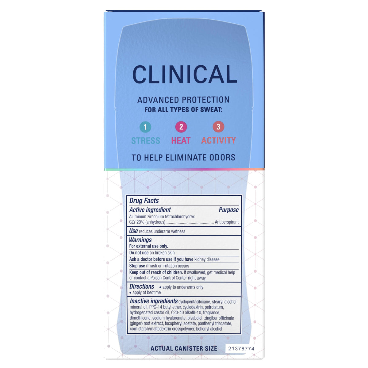 Secret Clinical Strength 100HR Sweat & Odor, Invisible Solid Antiperspirant Deodorant for Women, 3X Stress Protection with Hyaluronic Acid, PH Balanced, Clean Lavender Scent, 2.6 oz Jansha Store