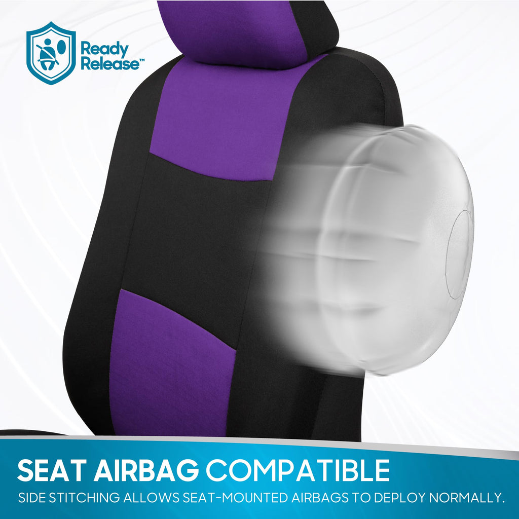 BDK PolyPro Car Seat Covers Full Set in Solid Black, Front and Rear Split Bench Seat Covers for Cars, Easy to Install Car Seats Cover Set and Accessories for Auto Trucks Van SUV - Solid Black Jansha Store