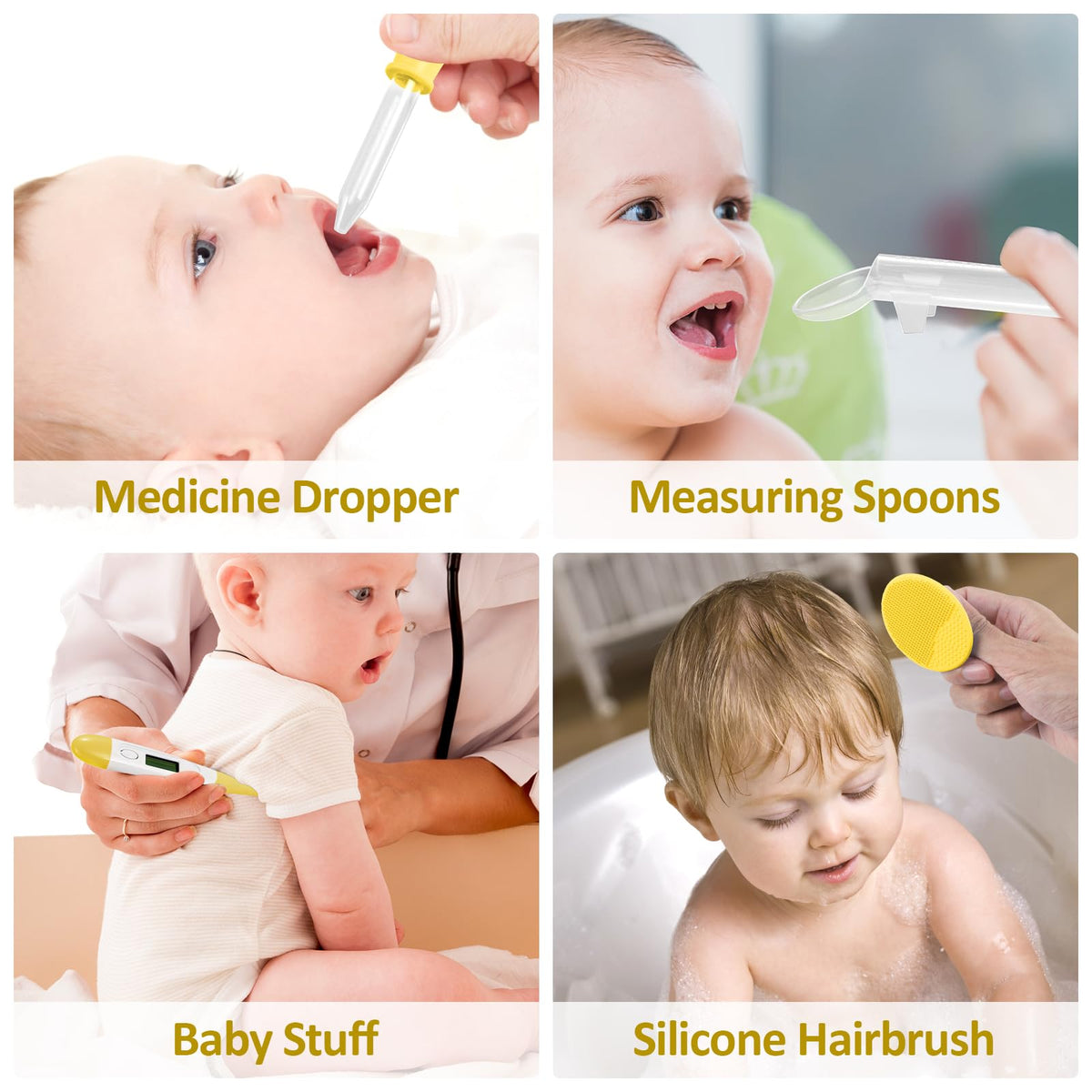 Baby Grooming Kit, Infant Safety Care Set with Hair Brush Comb Nail Clipper Nasal Aspirator,Baby Essentials Kit for Newborn Girls Boys (Grey White) Jansha Store