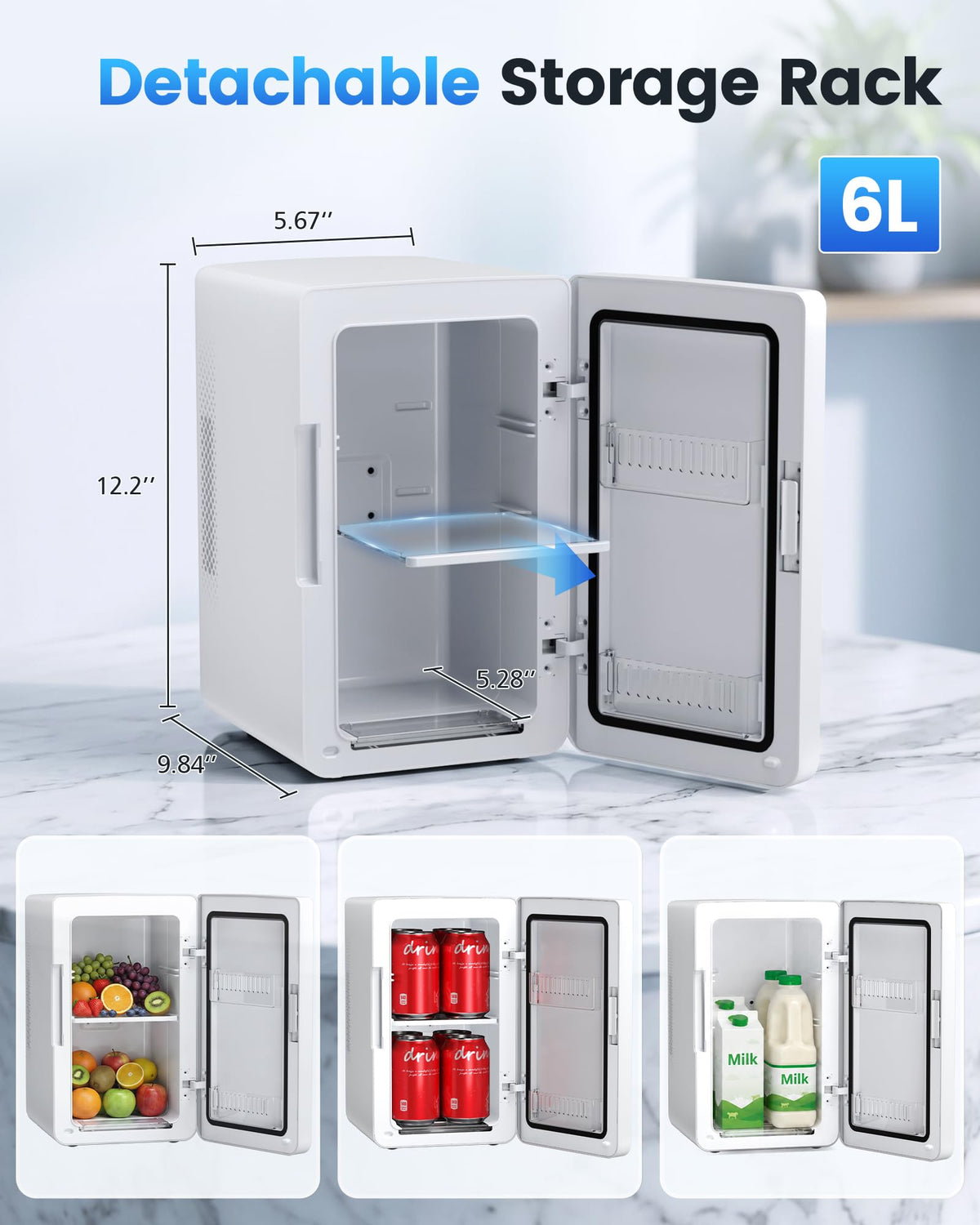 Electactic Mini Fridge, 6L/8Can Portable Small Refrigerator for Bedroom Jansha Store