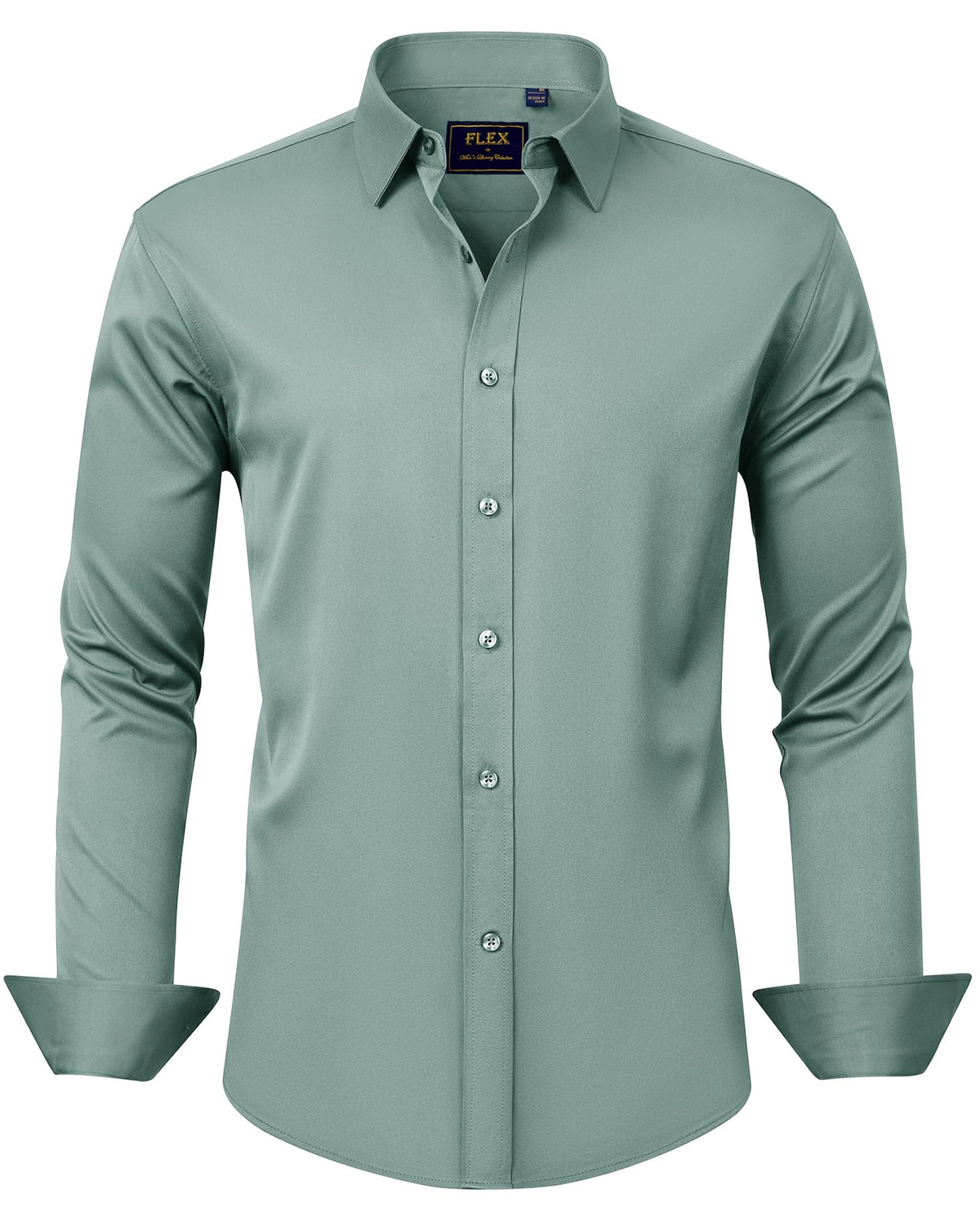 J.VER Men's Dress Shirts Solid Long Sleeve Stretch Wrinkle-Free Formal Shirt Business Casual Button Down Shirts Jansha Store
