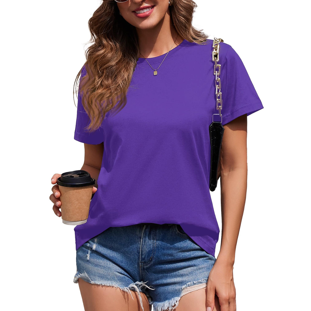BJY Cotton Basic T Shirts for Women,Crew Neck Short Sleeve Summer Shirts(2XS-3XL, 20+ Color) Jansha Store