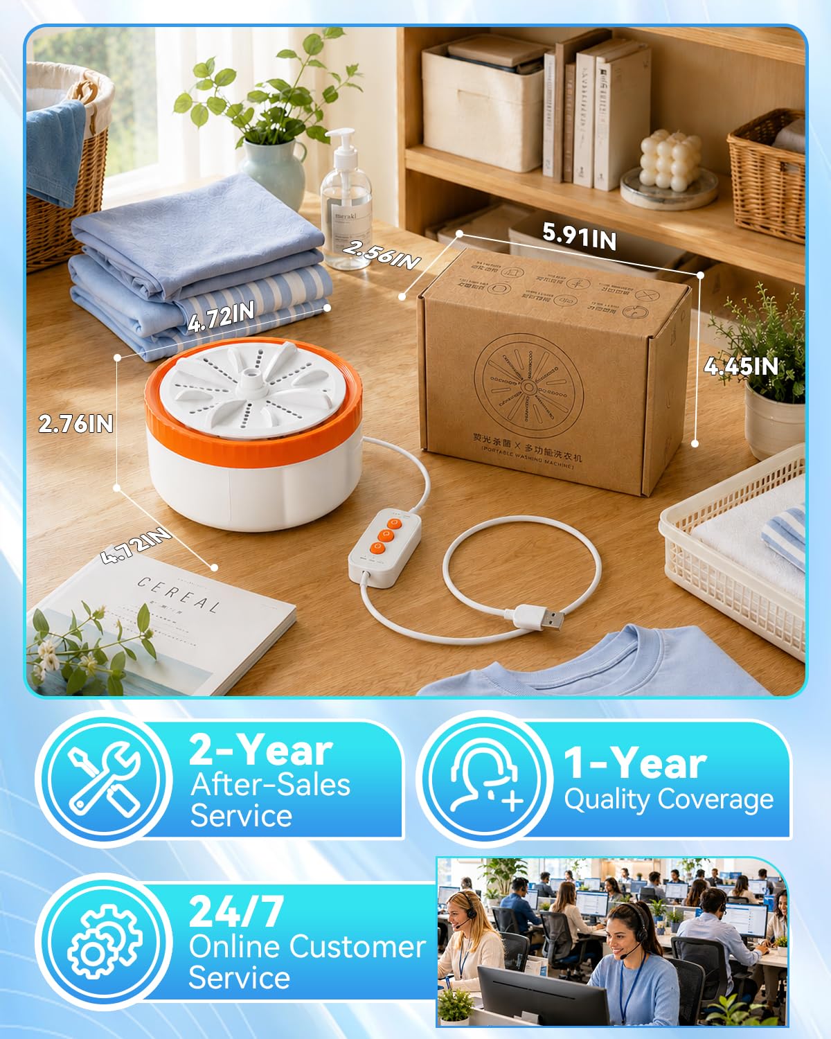 USB Portable Washing Machine | For Clothes & Dishes, Travel, Dorms, RVs Jansha Store
