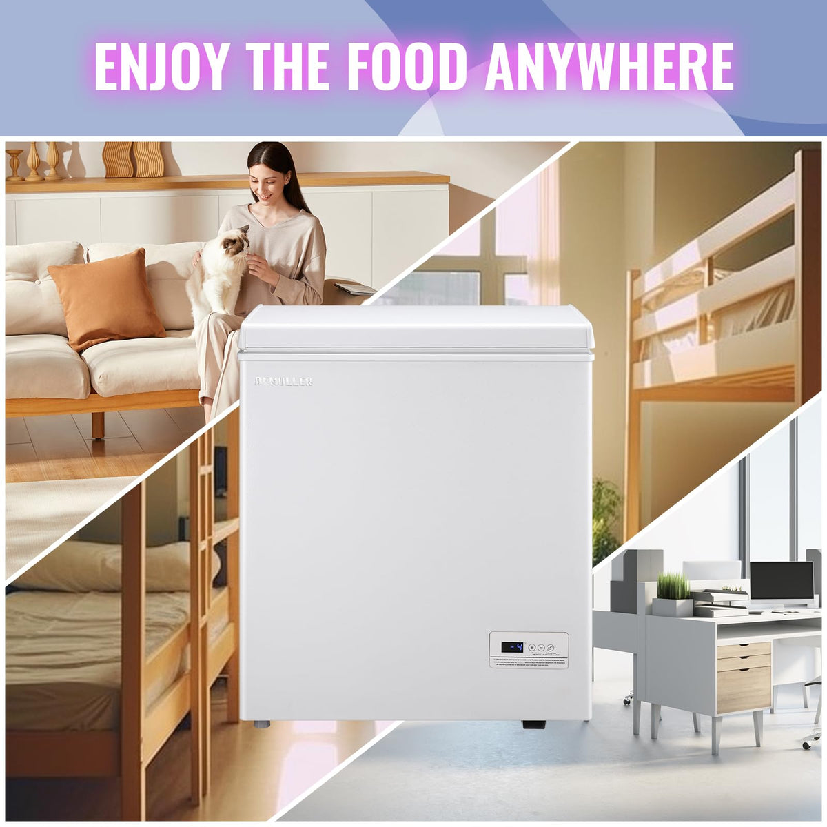 DEMULLER Chest Freezer 5.0Cubic Feet Deep Freezer Freestanding Freezers with 2 Removable Stainless Steel Basket, Mini Freezer Top Open Door Compact Freezer with Electronic Control 41℉ to -15℉BLACK Jansha Store