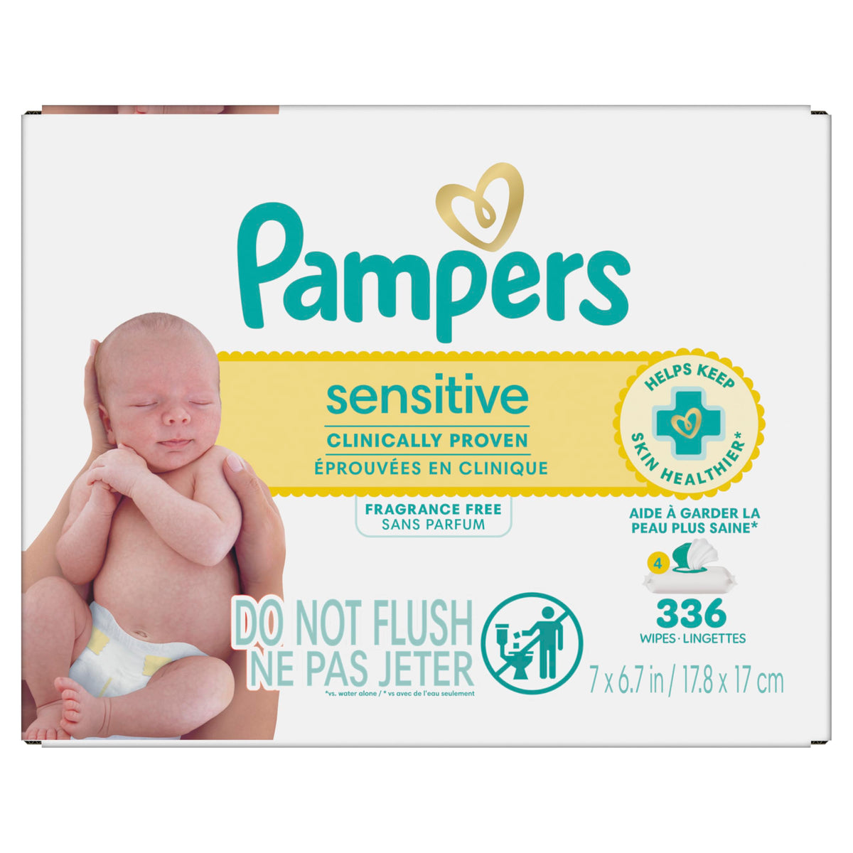 Pampers Sensitive Baby Wipes, Unscented, Fragrance Free, Clinically Proven, Water Based, Hypoallergenic, Multi-Use, Hand Wipes, 1008 Wipes Total (18X Flip-Top Packs) Jansha Store