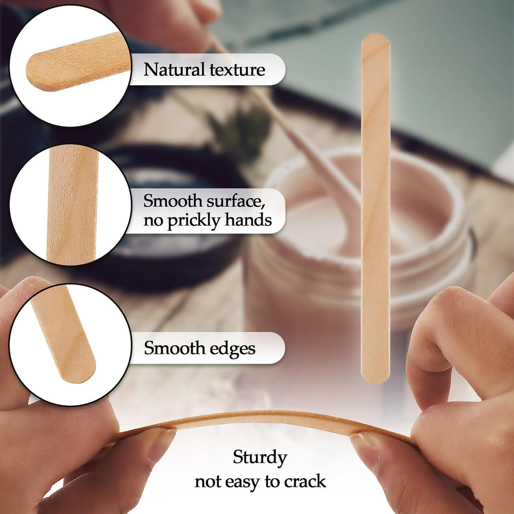 KTOJOY 200 Pcs Craft Sticks Ice Cream Sticks Natural Wood Popsicle Craft Sticks 4.5 inch Length Treat Sticks Ice Pop Sticks for DIY Crafts Jansha Store