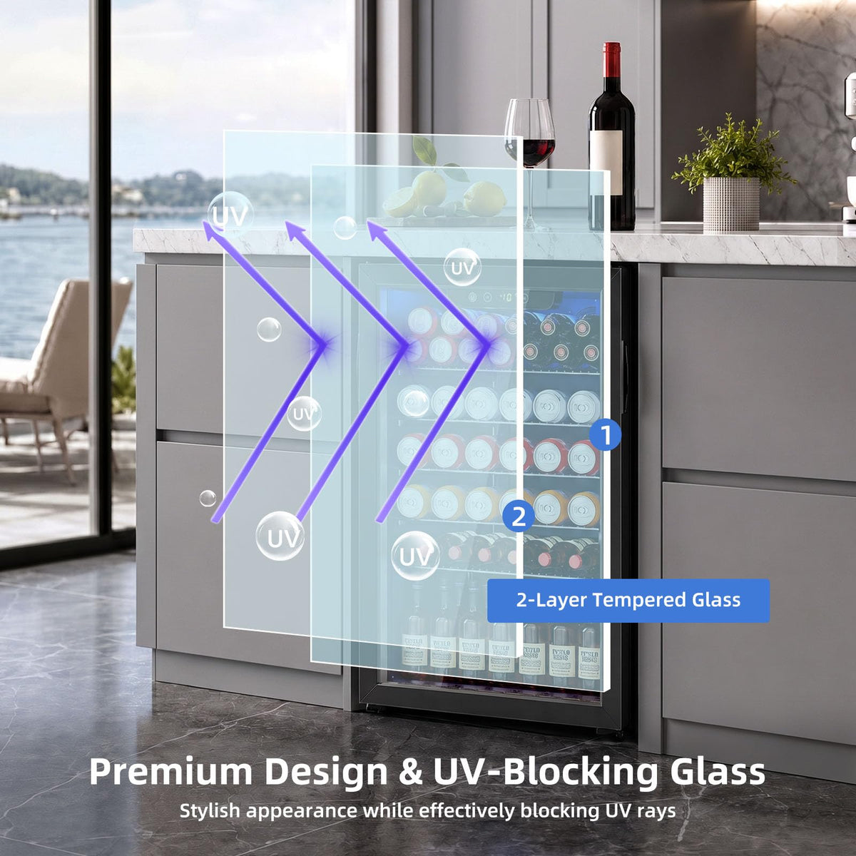 Antarctic Star Beverage Refrigerator Cooler 68 Can, Mini Fridge with Glass Door for Beer Drinks Wine,Freestanding Small Fridge with Electronic Temperature Control for Home and Bar,1.7 cu.ft Jansha Store