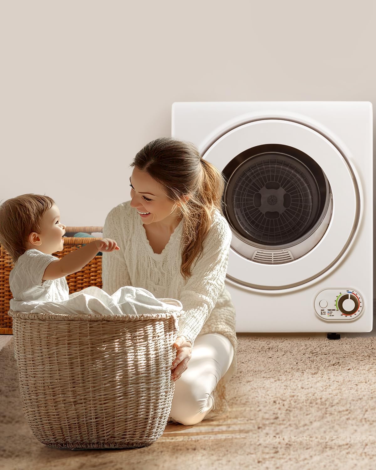 Feelfunn 850W Portable Clothes Dryer with 4 Automatic Drying Modes Jansha Store