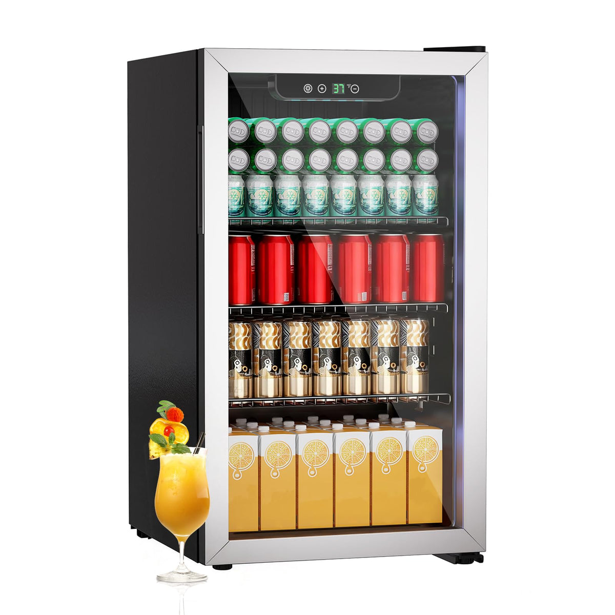 Erivess 24 Can Mini Fridge, 0.6 Cu.ft Beverage Refrigerator Cooler, Black Jansha Store